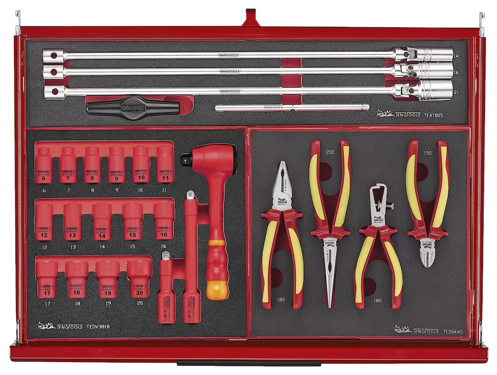 Teng Tools 53" PRO35 Monster stack FOAM tool kit 1133 pieces red