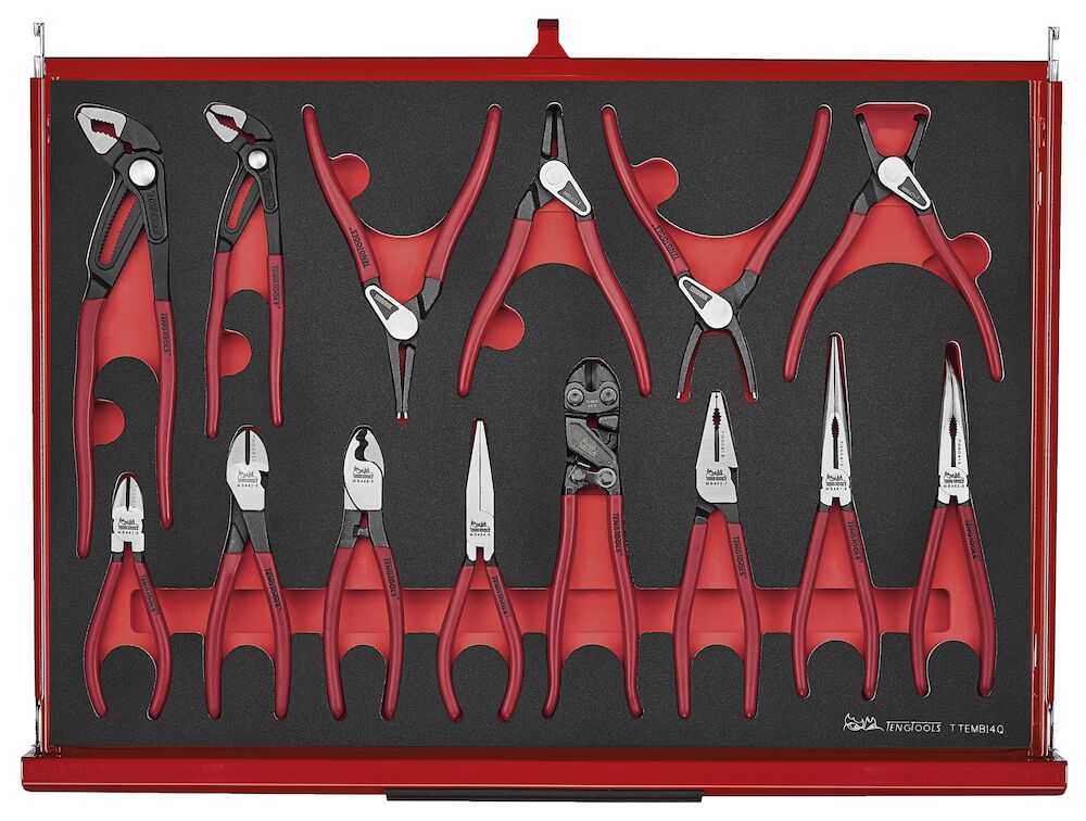 Teng Tools 26" PRO35 roller cabinet FOAM tool kit 278 pieces red