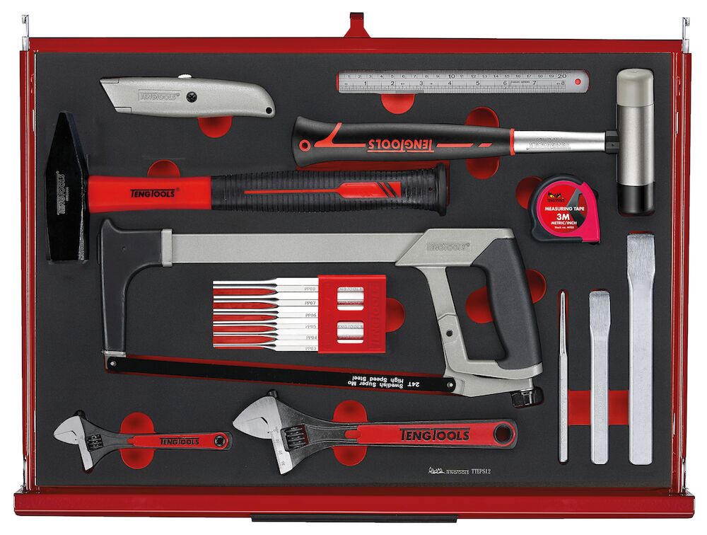 Teng Tools 26" PRO35 roller cabinet FOAM tool kit 335 pieces red