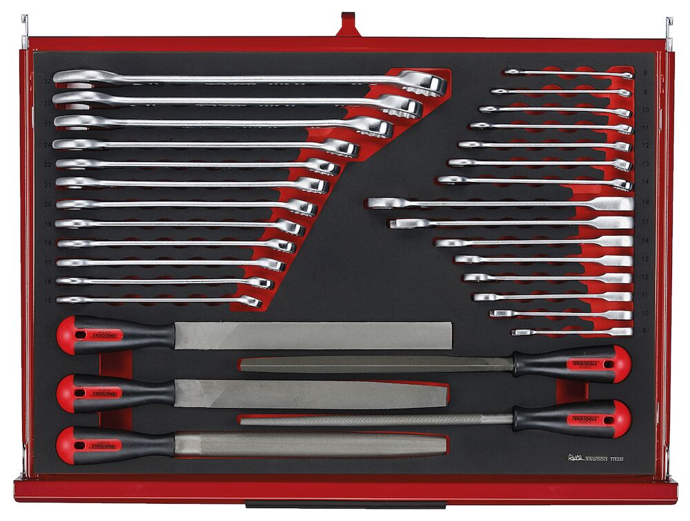 Teng Tools 26" PRO35 roller cabinet FOAM tool kit 335 pieces red