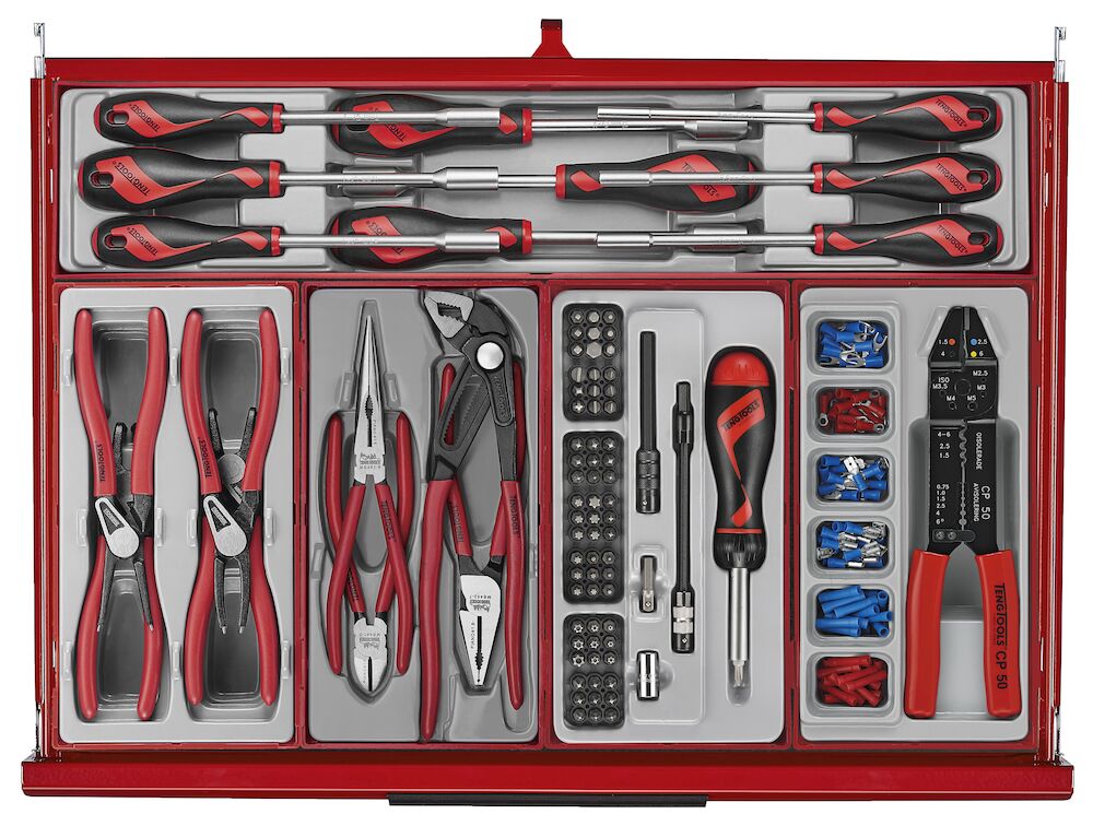 Teng Tools 26" PRO35 roller cabinet tool kit 516 pieces red