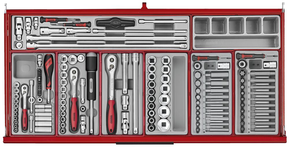 Teng Tools 37" PRO35 roller cabinet tool kit 595 pieces red