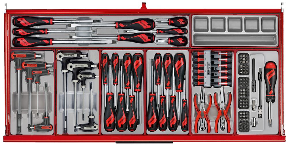 Teng Tools 37" PRO35 roller cabinet tool kit 595 pieces red