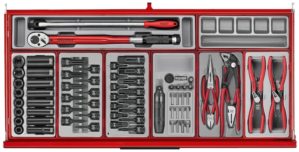 Teng Tools 37" PRO35 roller cabinet tool kit 595 pieces red