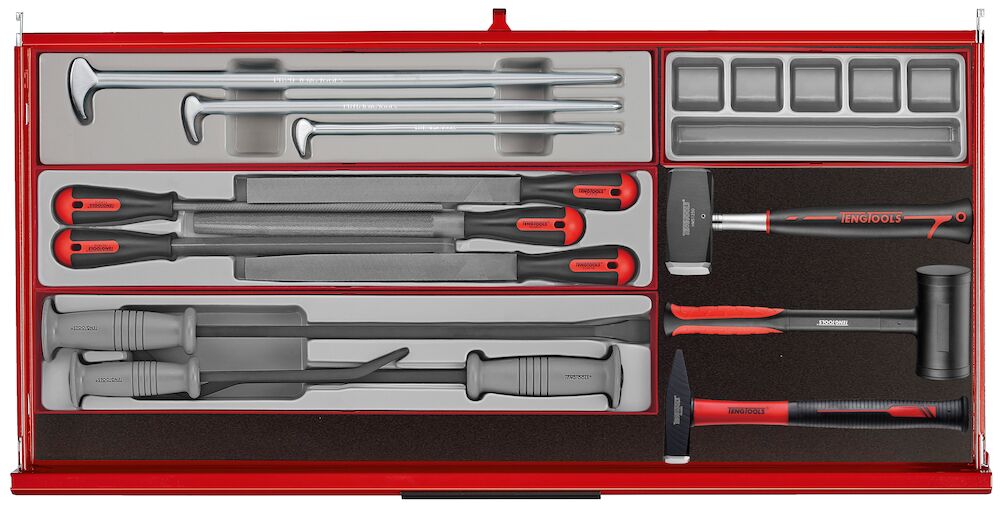 Teng Tools 37" PRO35 roller cabinet tool kit 595 pieces red