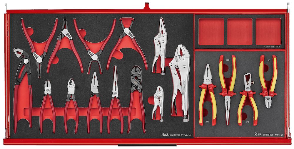 Teng Tools 37" PRO35 roller cabinet FOAM tool kit 637 pieces red