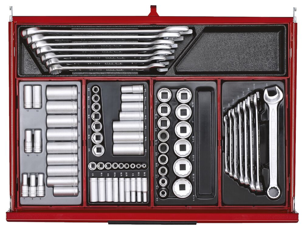 Teng Tools 53" PRO35 roller cabinet tool kit 615 pieces red