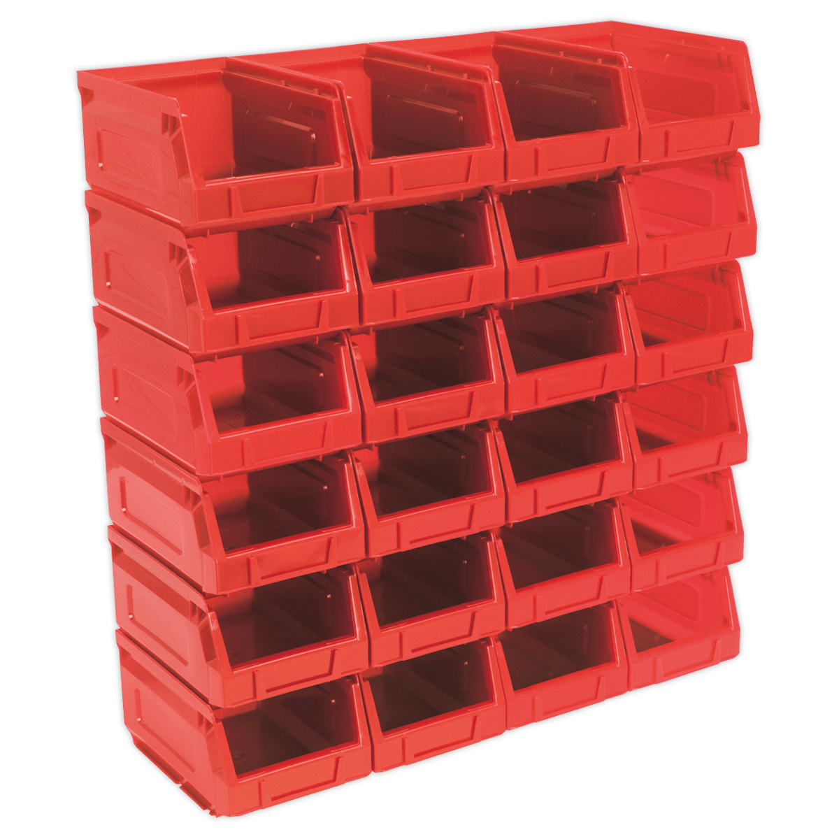 Sealey Plastic Storage Bin 105 x 165 x 85mm - Red Pack of 24