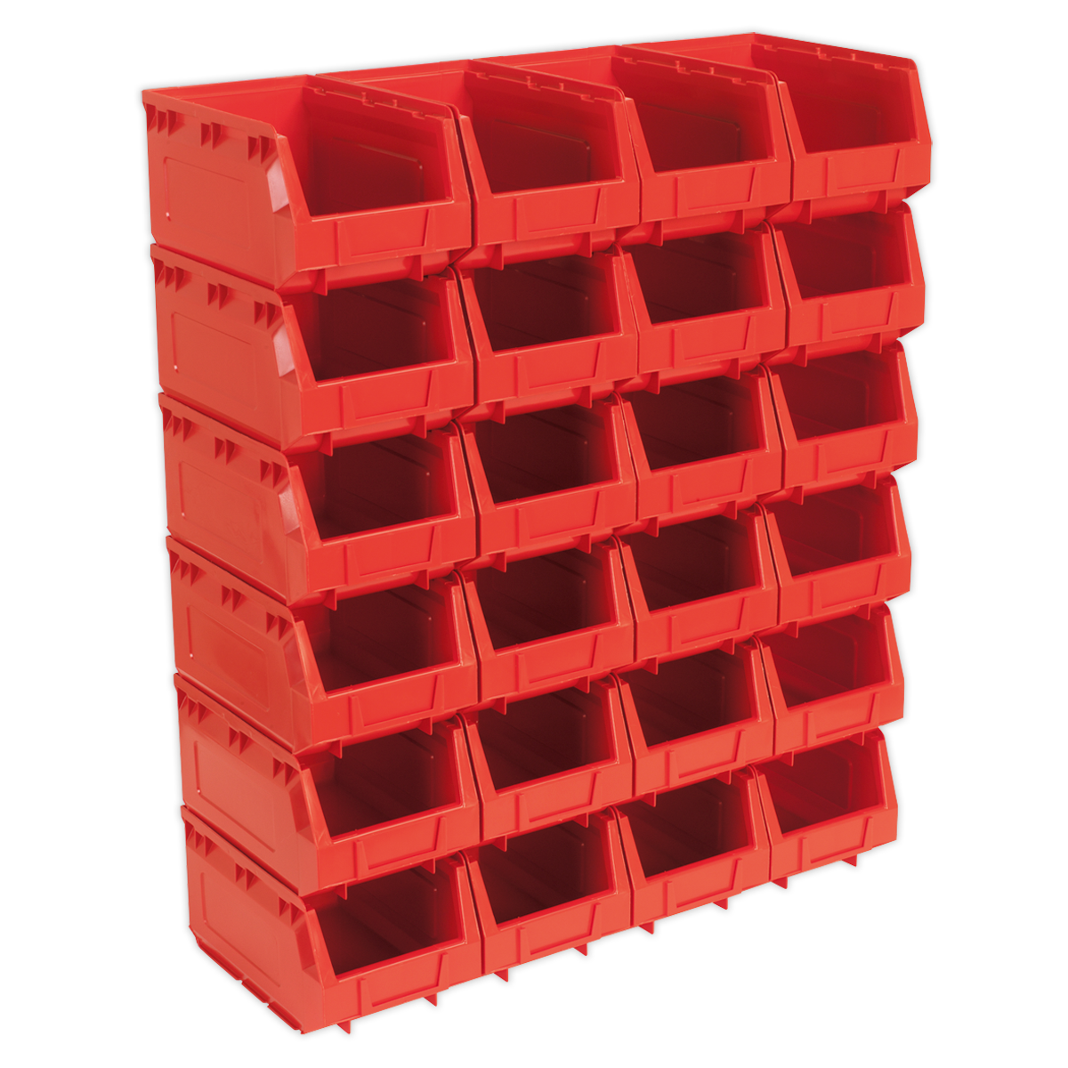 Sealey Plastic Storage Bin 150 x 240 x 130mm - Red Pack of 24