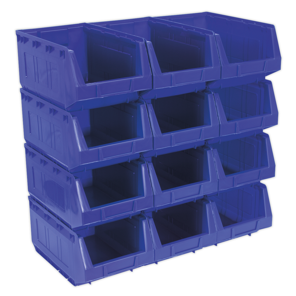 Sealey Plastic Storage Bin 210 x 355 x 165mm - Blue Pack of 12