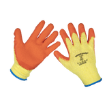 Sealey Super Grip Knitted Gloves Latex Palm (Large) - Pack of 6 Pairs