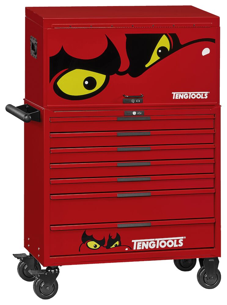 Teng Tools 37" PRO35 stack tool storage 12 drawers red