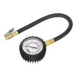 Sealey Tyre Pressure Gauge with Clip-On Chuck 0-7bar(0-100psi)
