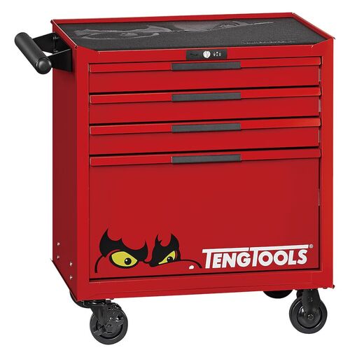 Teng Tools 26" PRO35 low roller cabinet 4 drawers red