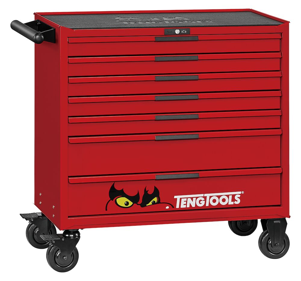 Teng Tools 37" PRO35 roller cabinet 7 drawers red