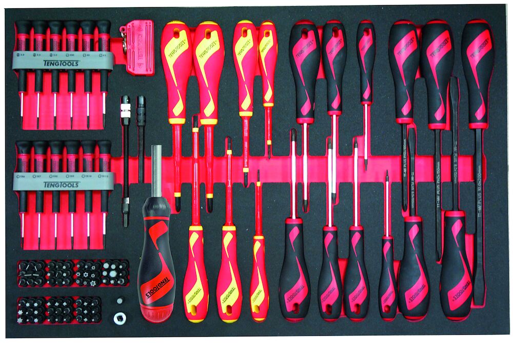 Teng Tools Screwdriver Set Mixed FOAM4X4 98 Pieces