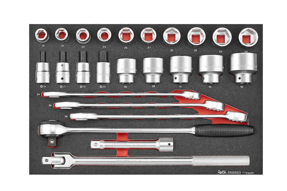 Teng Tools Metric 6-point socket & spanner set 25 pieces