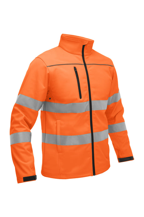 Bisley Taped Hi-Vis Softshell Jacket #colour_orange
