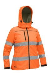 Bisley Womens Taped Hi-Vis Softshell Jacket #colour_orange