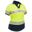 Bisley Womens Taped Two Tone Hi-Vis Polo Shirt S/Sleeve #colour_yellow-navy