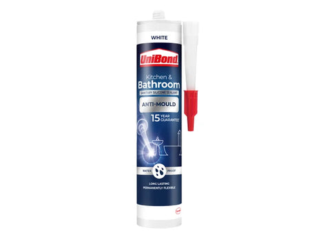 UniBond Healthy Kitchen & Bathroom Anti Mould Sealant White Cartridge 274g