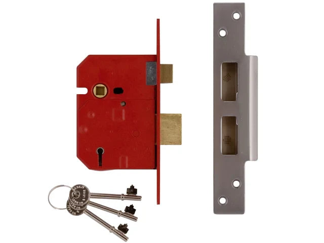 UNION 2234E 5 Lever BS Mortice Sashlock Satin Chrome Finish 79.5mm 3in Visi