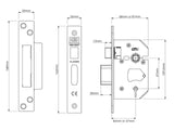 UNION StrongBOLT 2205S 5 Lever Mortice Sashlock Polished Brass 68mm 2.5in Visi