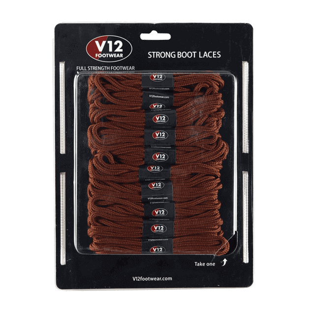 V12 Footwear Extra Tough Chocolate 140Cm Lace Card (10Pk)