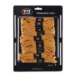 V12 Footwear Extra Tough Yellow/Brown 140Cm Lace Card (10Pk)