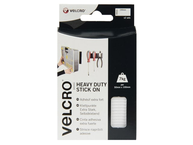 VELCRO® Brand VELCRO® Brand Heavy-Duty Stick On Strips (2) 50 x100mm White