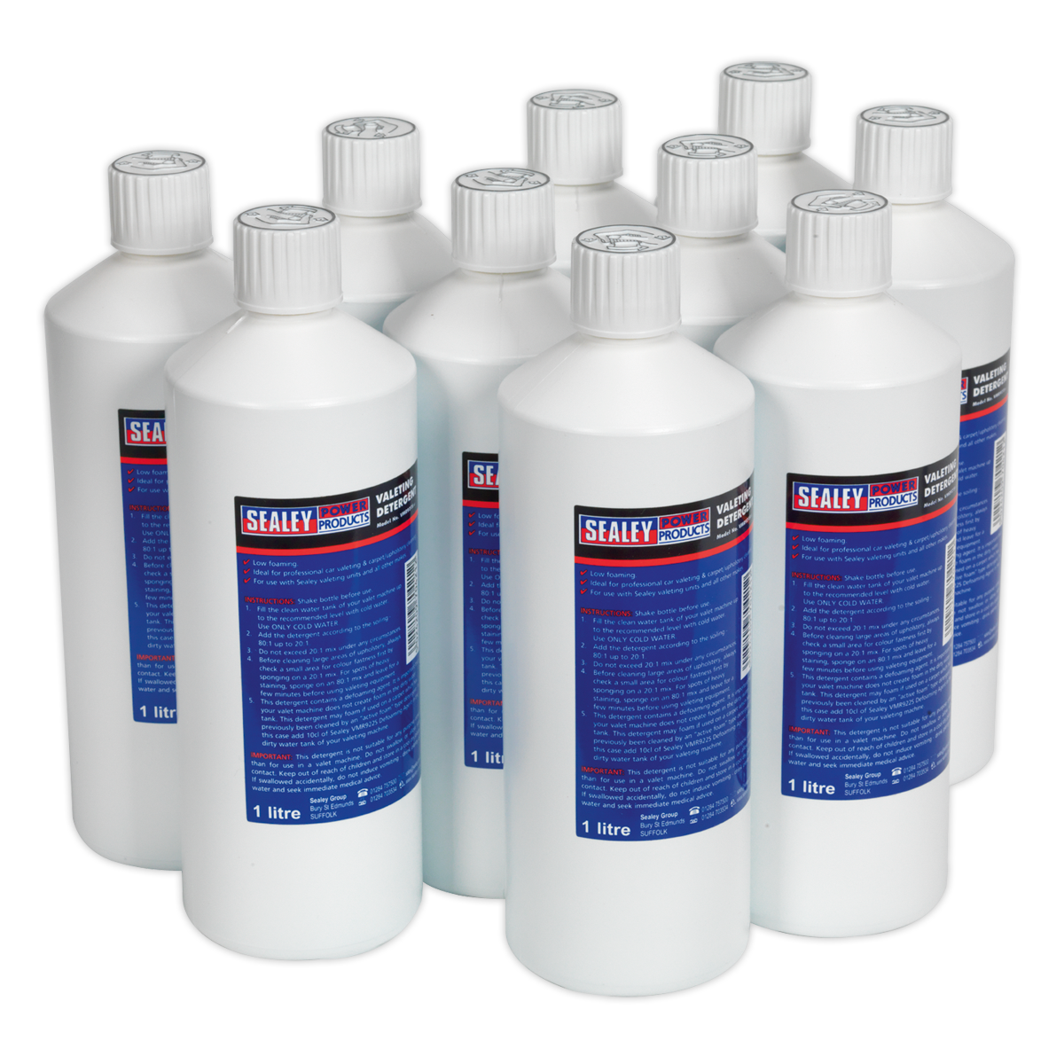 Sealey Carpet/Upholstery Detergent 1L - Pack of 10