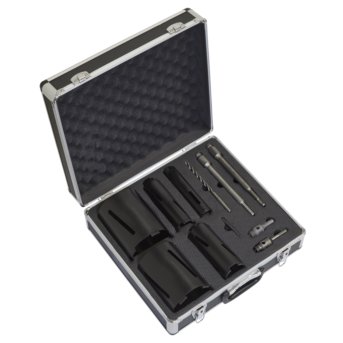 Sealey Diamond 5 Core Kit (Ø38, 52 ,65, 117, 127mm Cores with Adaptors)