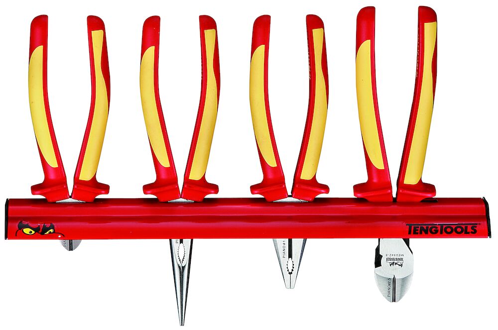 Teng Tools Insulated Plier Set Wall Rack 4 Pieces