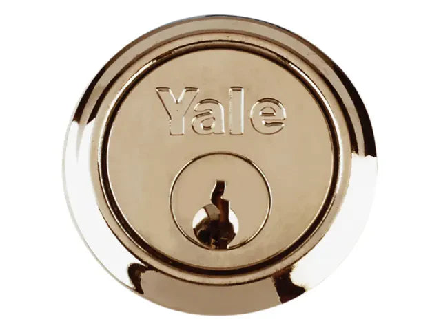 Yale Locks P1109 Replacement Rim Cylinder & 4 Keys Polished Brass Finish Visi