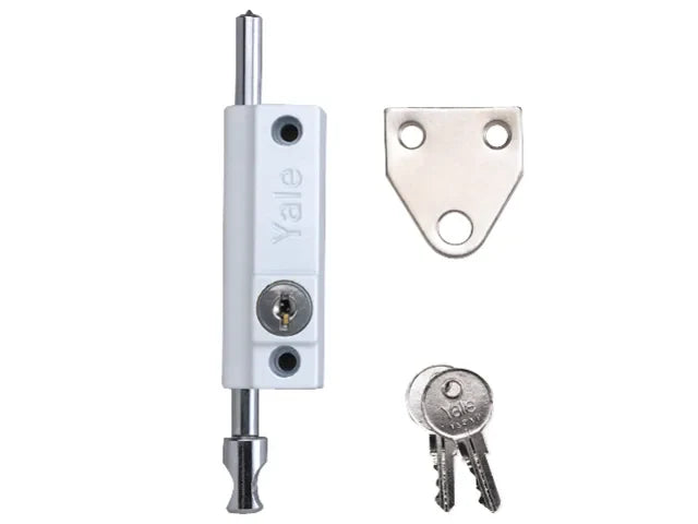 Yale Locks P124 Door Push Bolt White Finish Visi