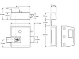 Yale Locks P1 Double Security Nightlatch 60mm Backset DMG Dark Grey Finish Visi