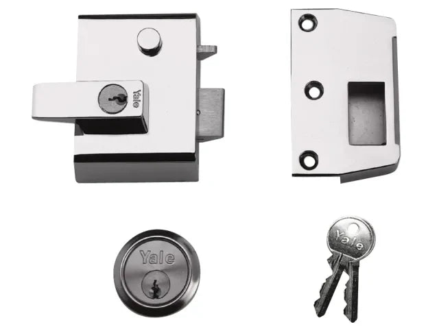 Yale Locks P2 Double Locking Nightlatch 40mm Backset DMG/PB Finish Visi