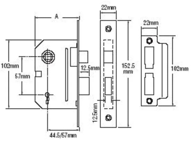 Yale Locks PM246 Internal 2 Lever Mortice Sashlock Polished Chrome 67mm 2.5in