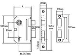 Yale Locks PM246 Internal 2 Lever Mortice Sashlock Polished Chrome 67mm 2.5in