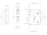 Yale Locks PM320 3 Lever Mortice Sashlock Polished Chrome 65mm 2.5in