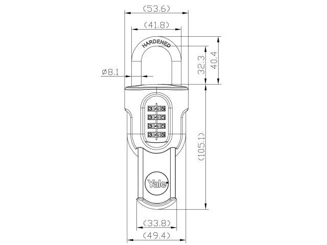 Yale Locks Combi Padlock with Slide Cover 50mm