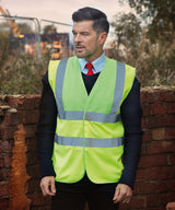 Yoko Hi-Vis 2-Band-And-Braces Waistcoat (Hvw100) - Navy Yoke/Yellow