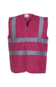 Yoko Hi-Vis 2-Band-And-Braces Waistcoat (Hvw100) - Raspberry