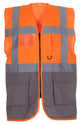 Yoko Multifunctional Executive Hi-Vis Waistcoat (Hvw801) - Orange/Grey