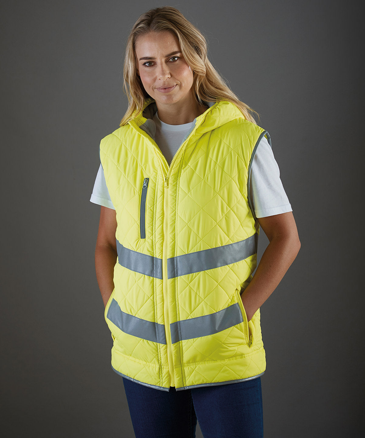 Yoko Hi-Vis Kensington Hooded Gilet