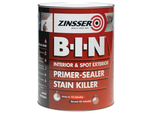Zinsser B.I.N® Primer, Sealer & Stain Killer Paint White 1 litre