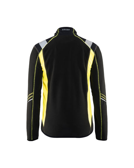 Blaklader Microfleece Jacket 4993 #colour_black-hi-vis-yellow