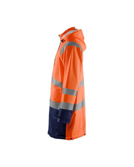 Blaklader Rain Jacket Hi-Vis Level 1 4324 #colour_orange-navy-blue