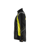 Blaklader Microfleece Jacket 4993 #colour_black-hi-vis-yellow