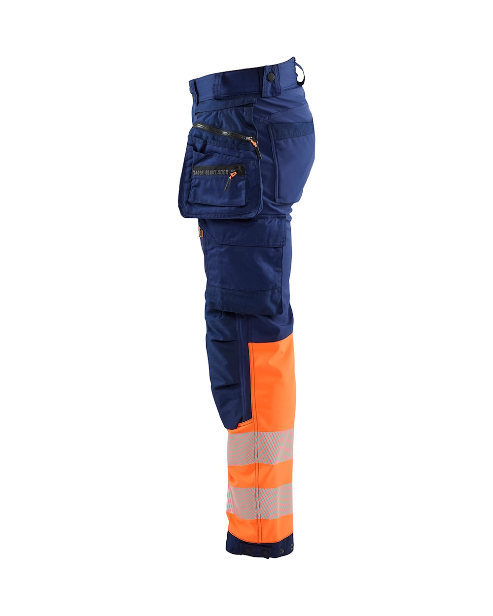 Blaklader Softshell Hi-Vis Trousers 1821 #colour_navy-blue-orange